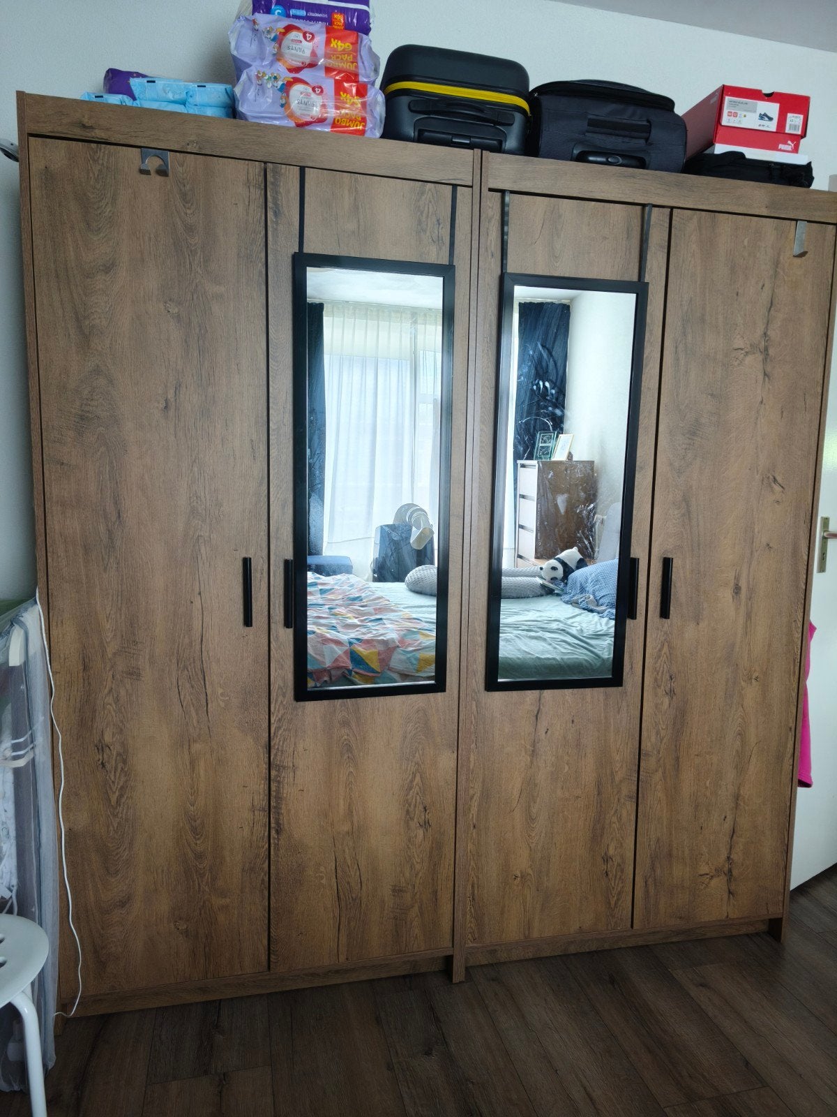 Kledingkast met spiegels - 190x90x53,5 cm, Huis en Inrichting, Ophalen, Gebruikt, 50 tot 100 cm, 150 tot 200 cm