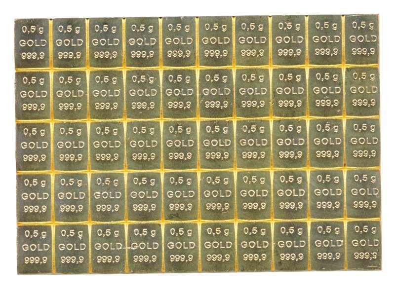 1x Goud baar halve gram, Ophalen of Verzenden, Goud