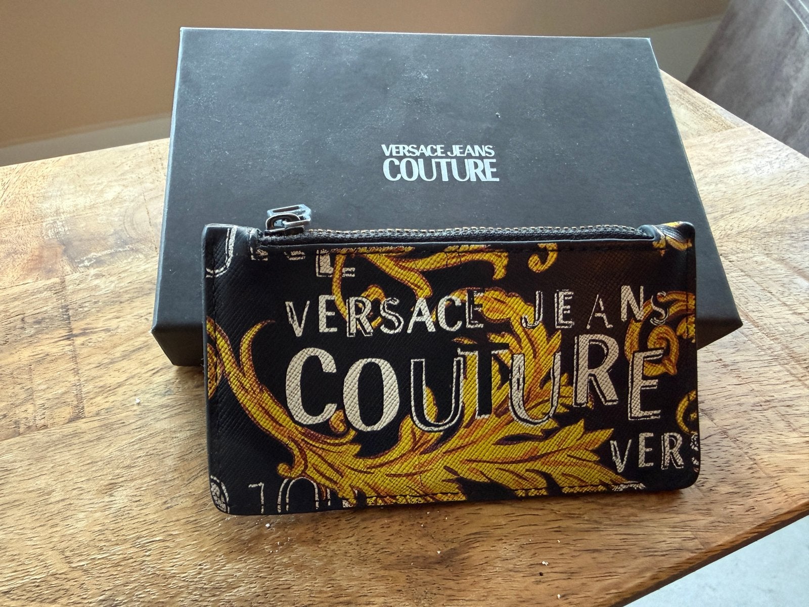 Versace Jeans Couture pasjeshoufer/sleutelportemonnee, Verzenden, Zo goed als nieuw, Zwart
