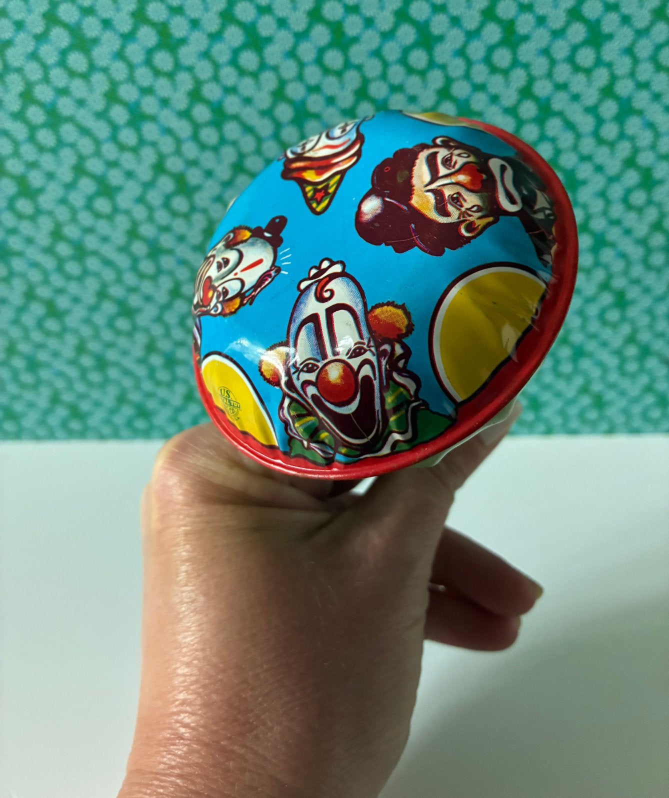 Vintage 60’s blikken clown lawaaimaker US metal toys, Verzamelen, Speelgoed, Gebruikt, Ophalen of Verzenden, Nvt, Nvt