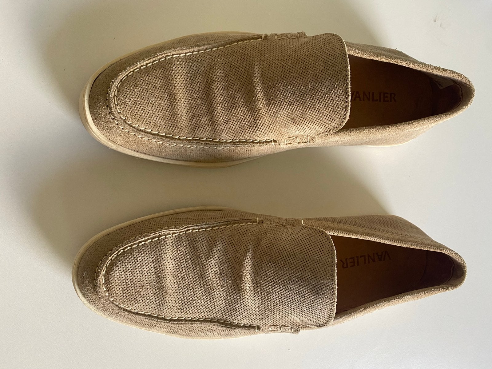 Van Lier beige suède loafers - Maat 41, Ophalen of Verzenden, Zo goed als nieuw, Overige kleuren, Loafers