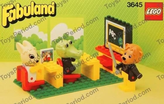 LEGO Fabuland 3645 Schoolklas met Leeuw, Konijn en Krokodil, Kinderen en Baby's, Speelgoed | Duplo en Lego, Gebruikt, Lego, Ophalen of Verzenden