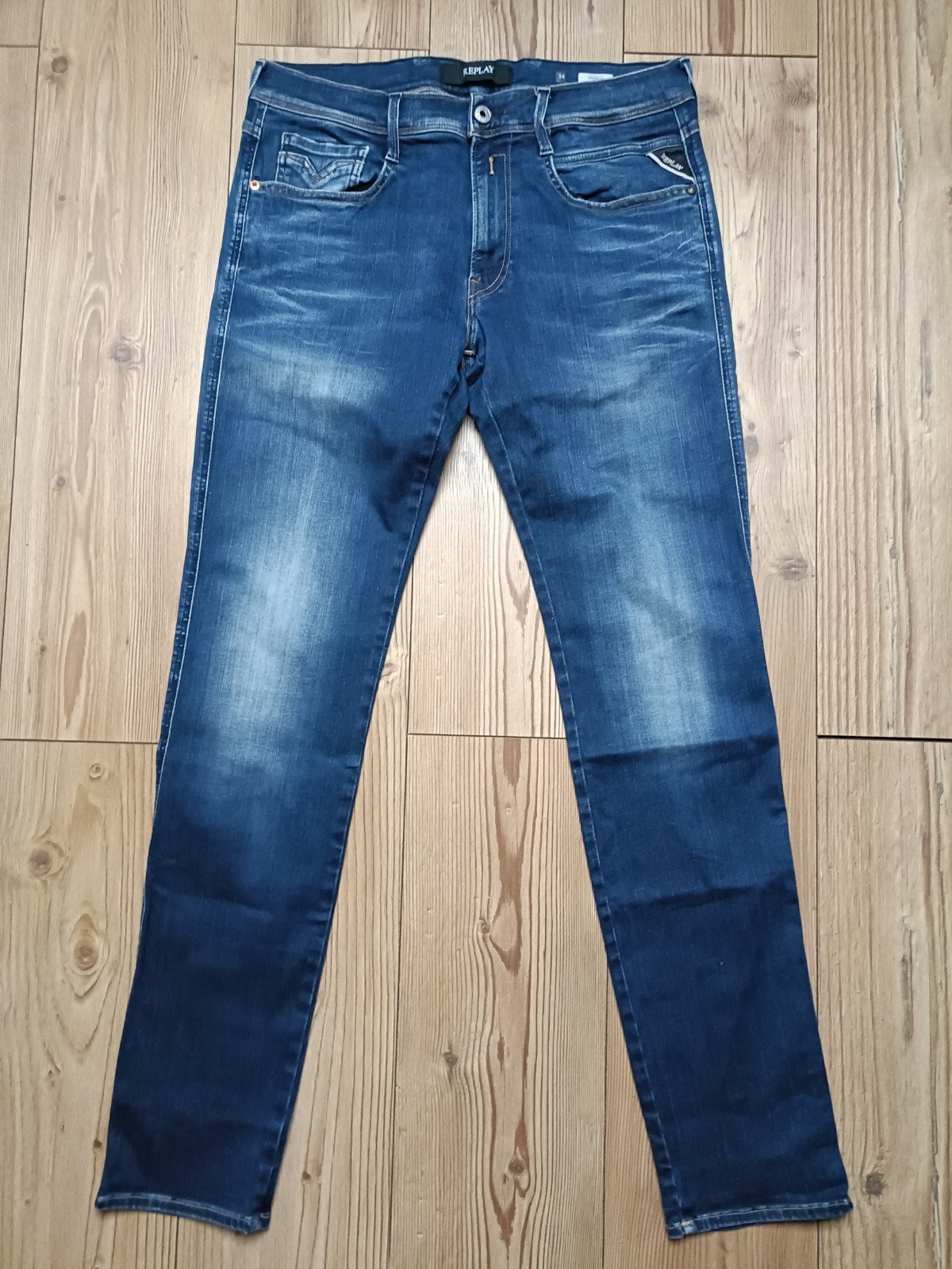 Replay anbass stretch maat 34-34, Ophalen of Verzenden, Zo goed als nieuw, Blauw, W33 - W34 (confectie 48/50)