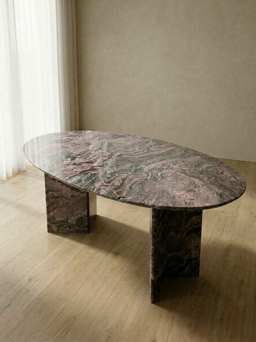 een prachtige, postmoderne vintage eettafel, Ophalen, Ovaal, 100 tot 150 cm