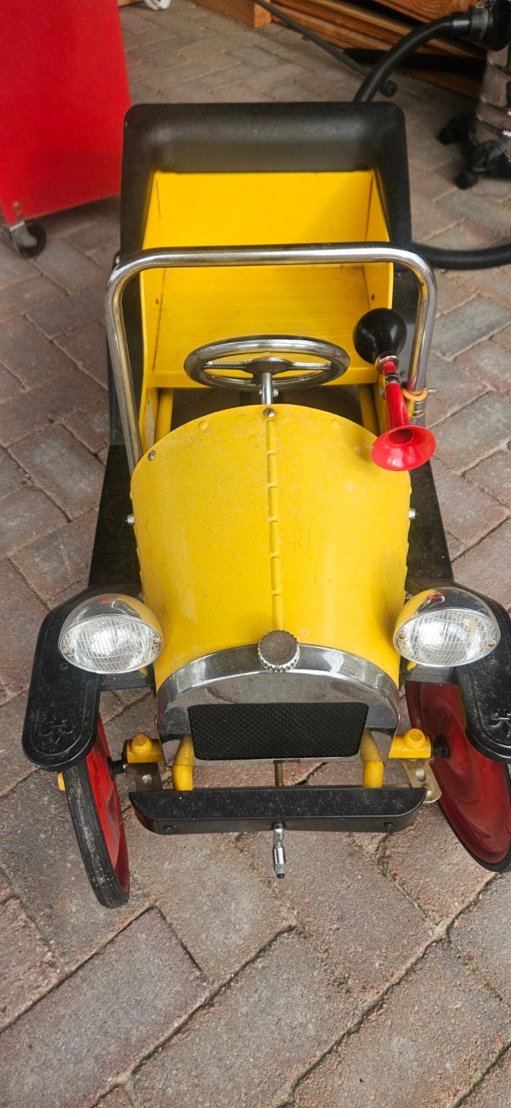 Vintage Gele Trapauto - Klassieke Kinderauto, Ophalen of Verzenden, Gebruikt