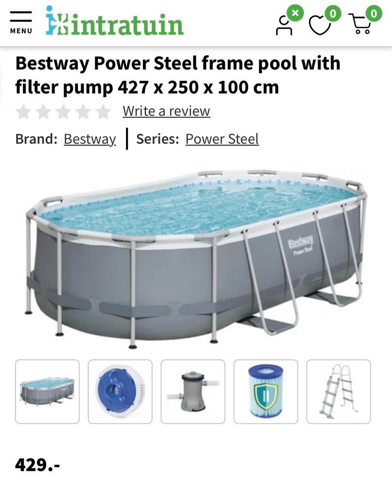 Bestway swimming pool with all accessories- ready to use, Tuin en Terras, Zwembad-toebehoren, Ophalen, Gebruikt, Ladder