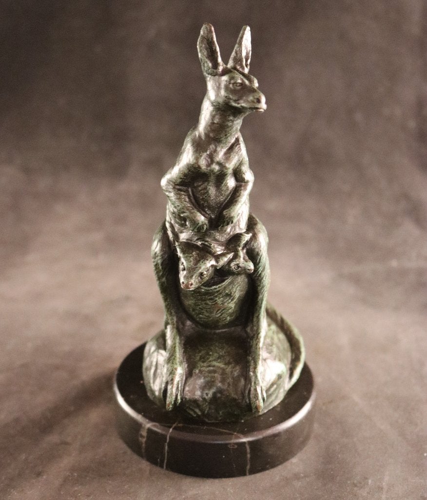 Antiek bronzen kangoeroe sculptuur, Ophalen of Verzenden