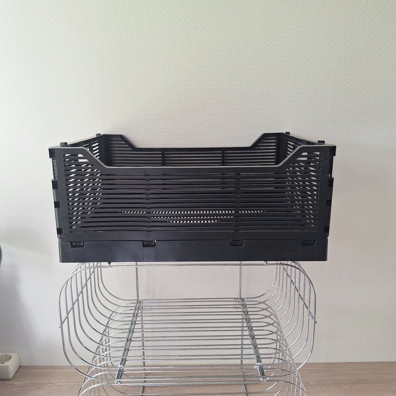 Zwart Hema klapkrat letterbord recycled maat M zwart, Huis en Inrichting, Kunststof, Gebruikt, Mand, Ophalen of Verzenden