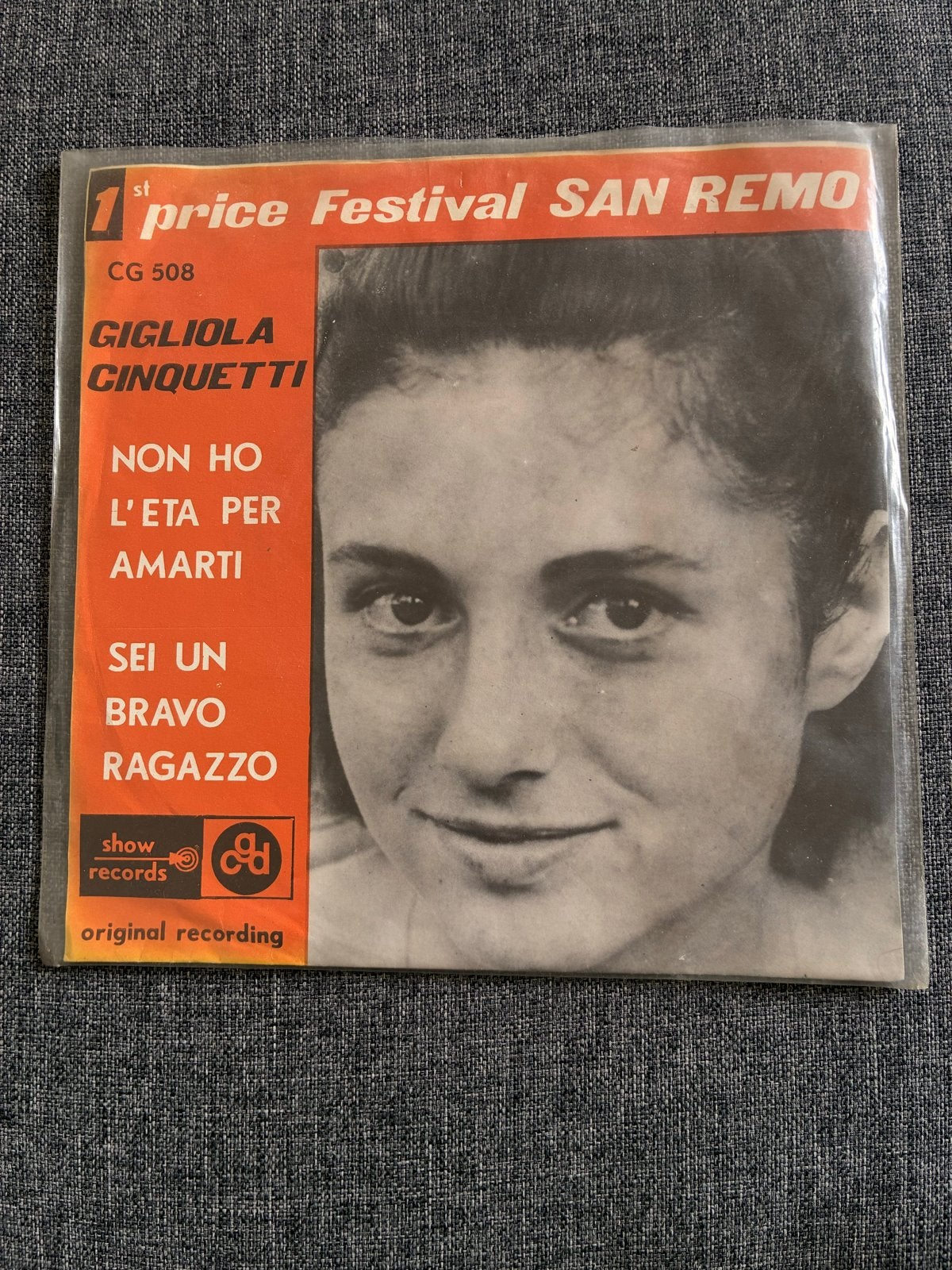 Gigliola Cinquetti - Non Ho L'Eta Per Amarti - Hoesje, Cd's en Dvd's, Vinyl Singles, Gebruikt, Overige genres, 7 inch, Overige typen