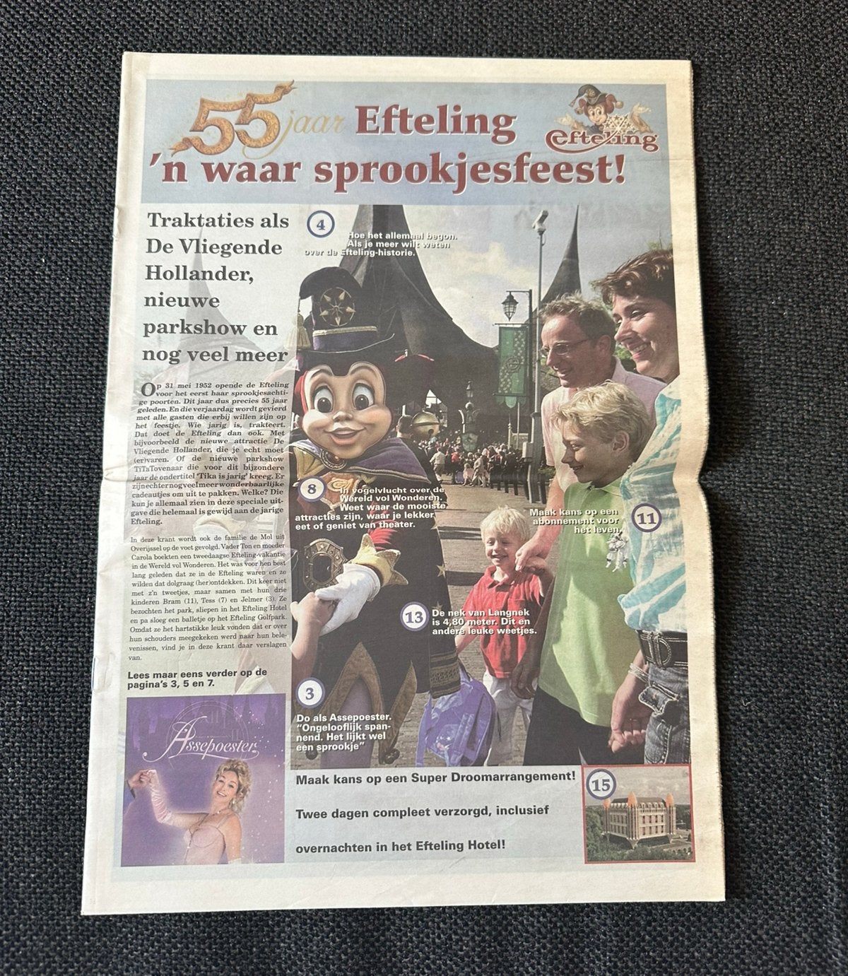 Efteling 55 jaar Courant krant 2007, Verzamelen, Efteling, Ophalen of Verzenden, Zo goed als nieuw, Overige typen