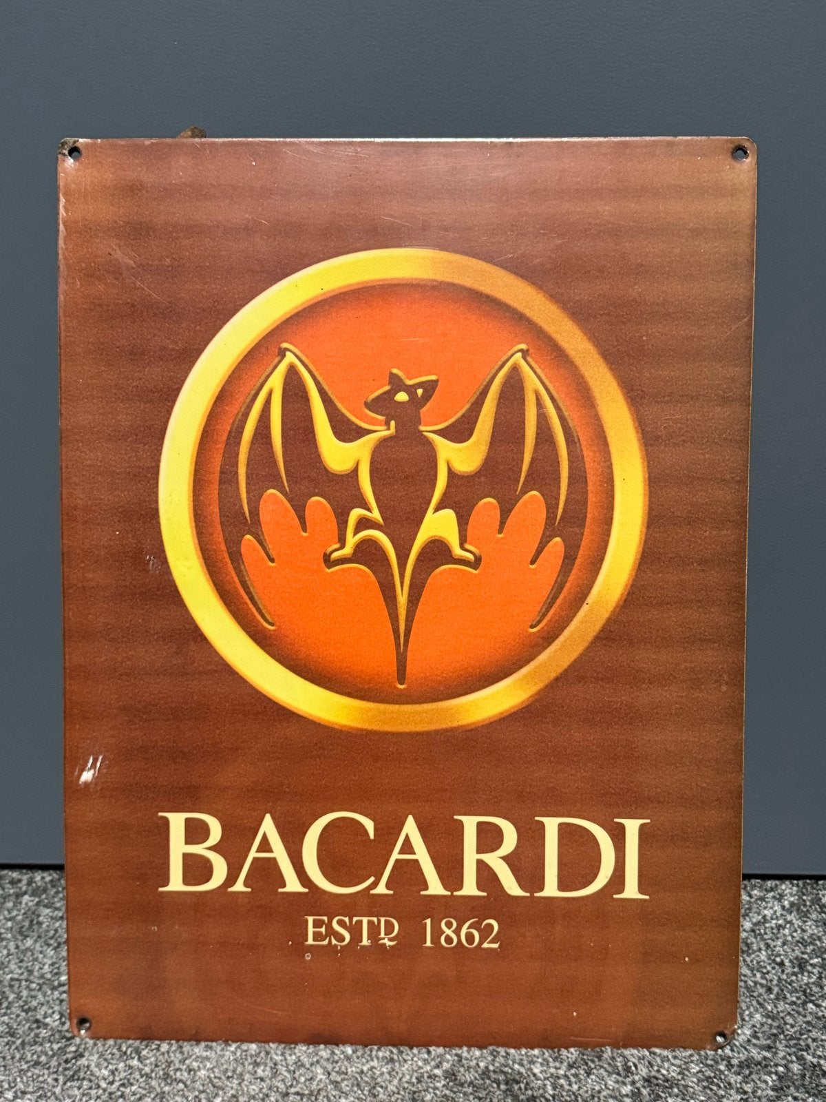Vintage Bacardi Metalen Reclamebord, Antiek en Kunst, Ophalen of Verzenden, Bord, Metaal