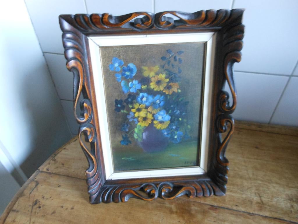 olieverf schilderijtje bloemen, Ophalen