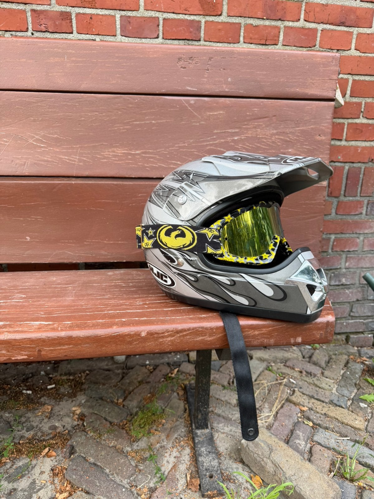 Crosshelm incl bril, Ophalen of Verzenden, Tweedehands, Offroadhelm, Overige merken