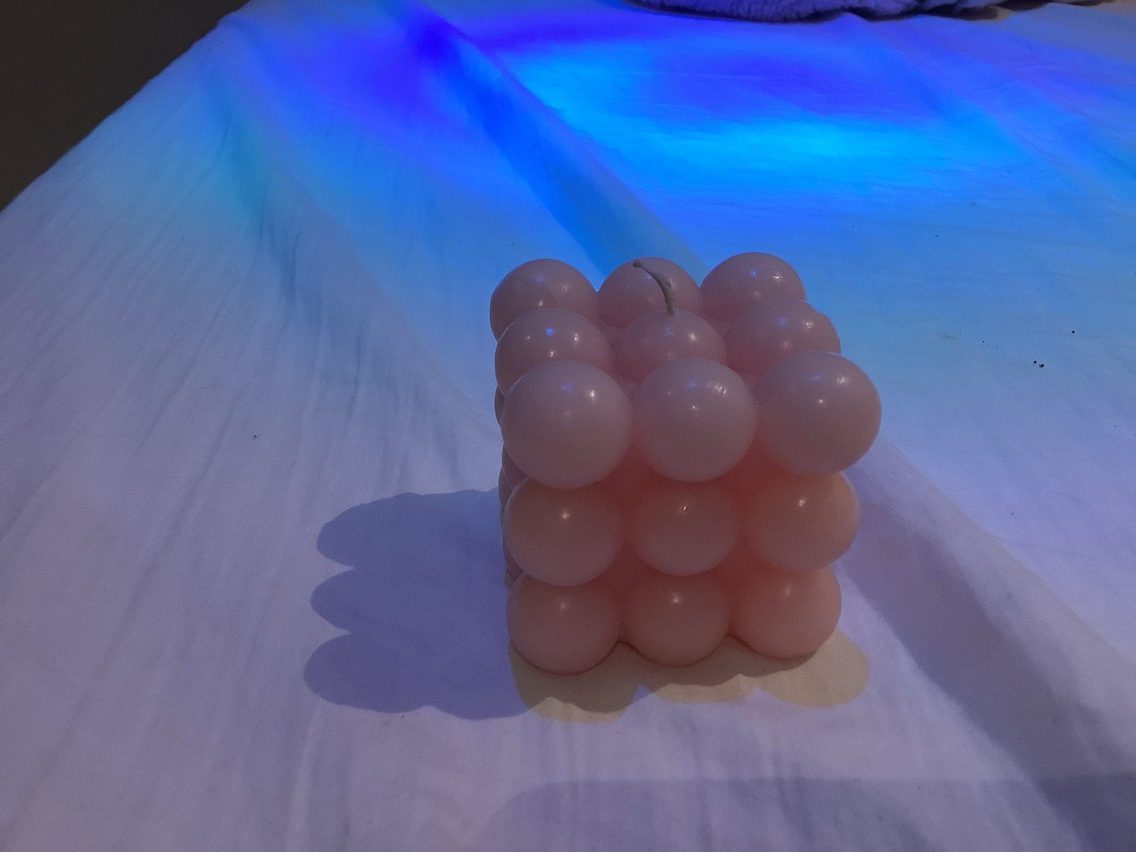 Roze Bubble Kaars - Decoratieve Kubus Kaars, Ophalen of Verzenden, Nieuw, Roze