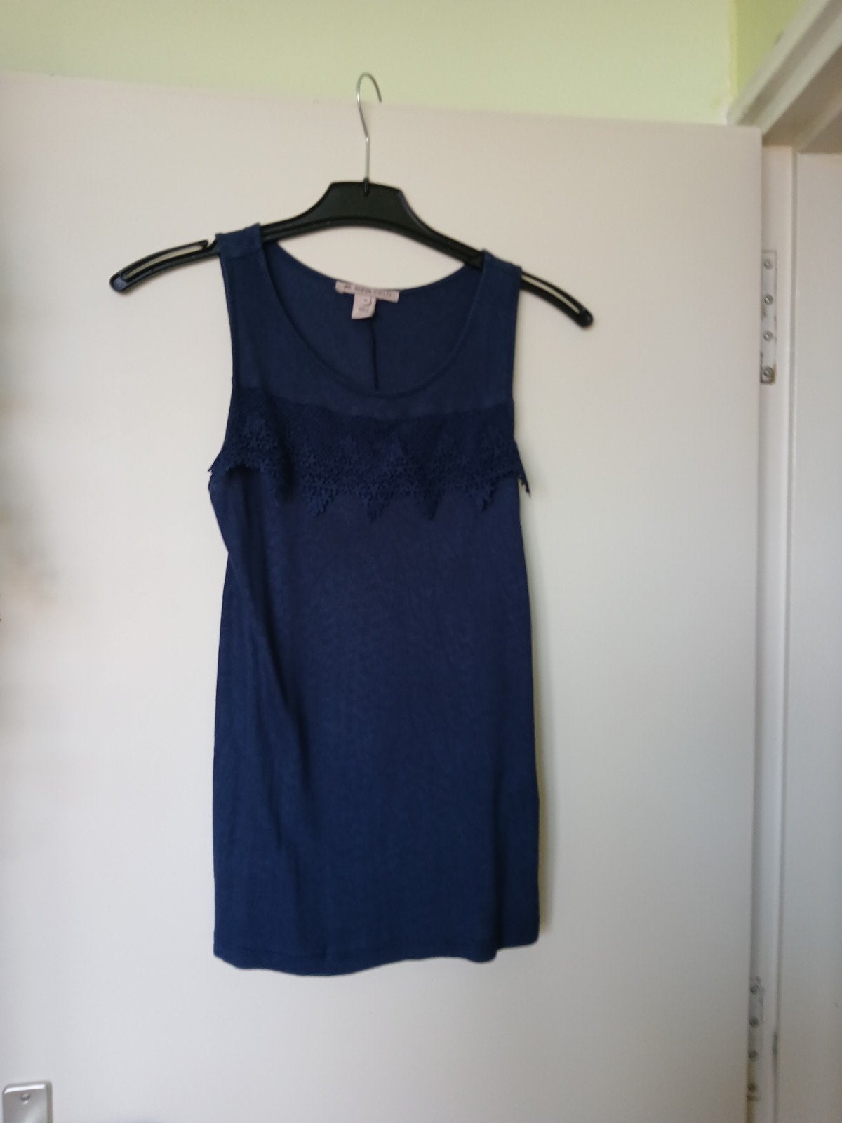Anna Field Top Maat 36 - Donkerblauw met kant, Kleding | Dames, Anna Field, Blauw, Ophalen of Verzenden, Zo goed als nieuw