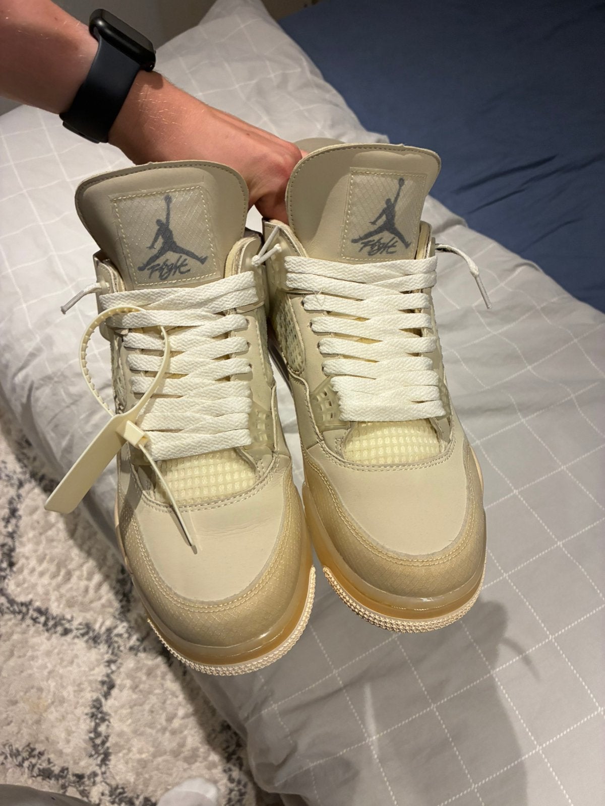 Jordan 4 Off-White sail, Kleding | Heren, Schoenen, Overige kleuren, Verzenden, Sneakers of Gympen, Zo goed als nieuw