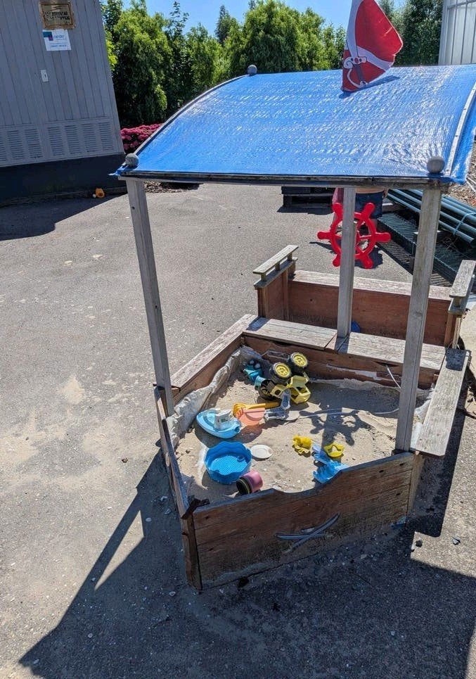 Piratenschip zandbak, Ophalen, Gebruikt