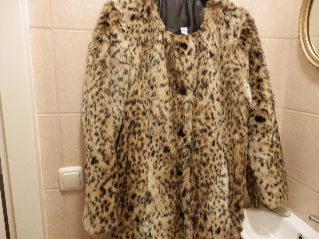 bontjas imitatiebont, Ophalen, Gebruikt, Beige, 50 tot 100 cm