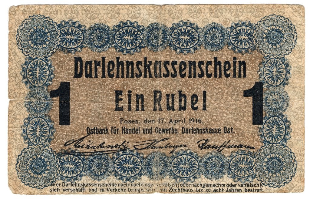 Balticum Duitse bezetting 1 Roebel 1916, Verzenden, Duitsland