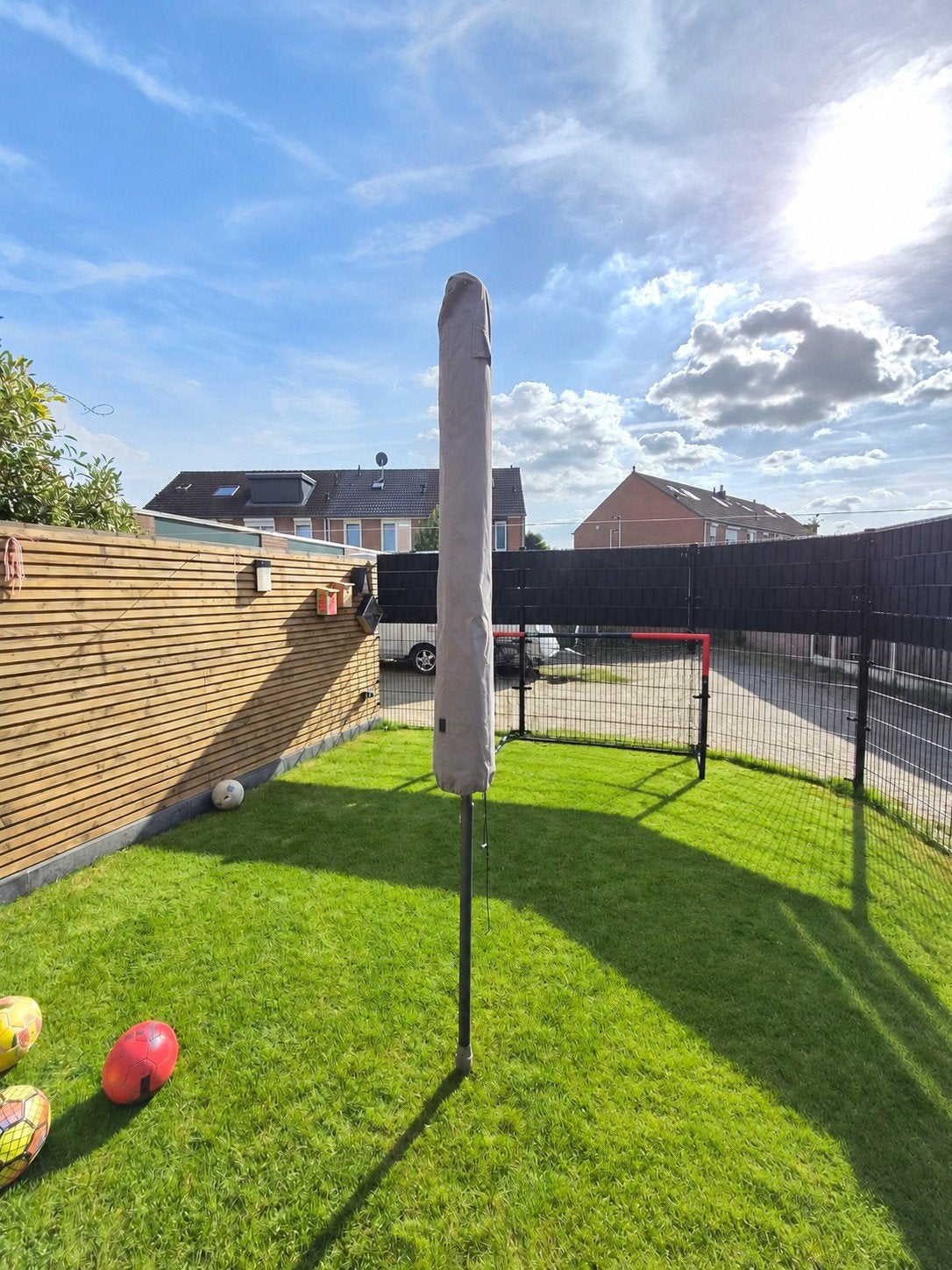 Madison Parasol Donkerblauw 300cm, Ophalen, Kantelbaar, 2 tot 3 meter, Zo goed als nieuw
