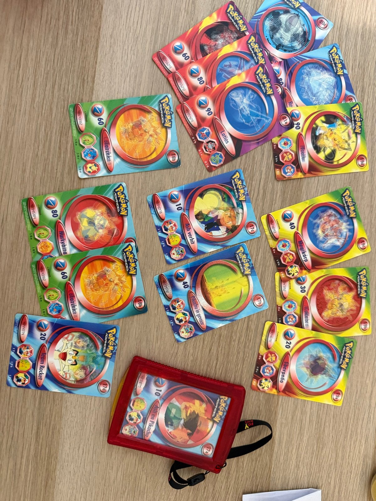 Fox Kids Pokémon kaarten met kaarthouder - Collectors item, Ophalen of Verzenden, Gebruikt, Meerdere kaarten
