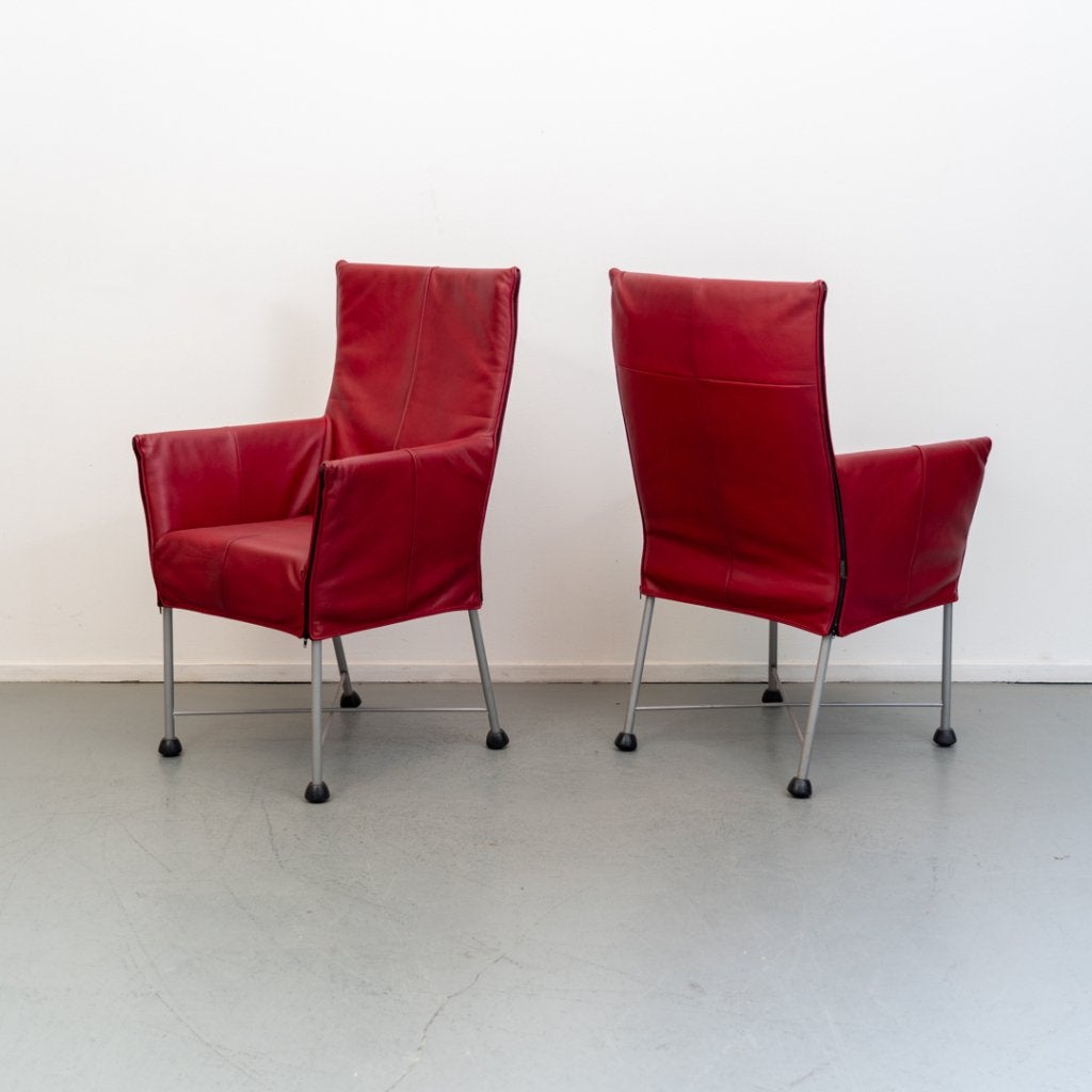 Montis Chaplin stoelen, ferrari rood leder, Niet ingevuld, Zo goed als nieuw, Niet ingevuld, Niet ingevuld