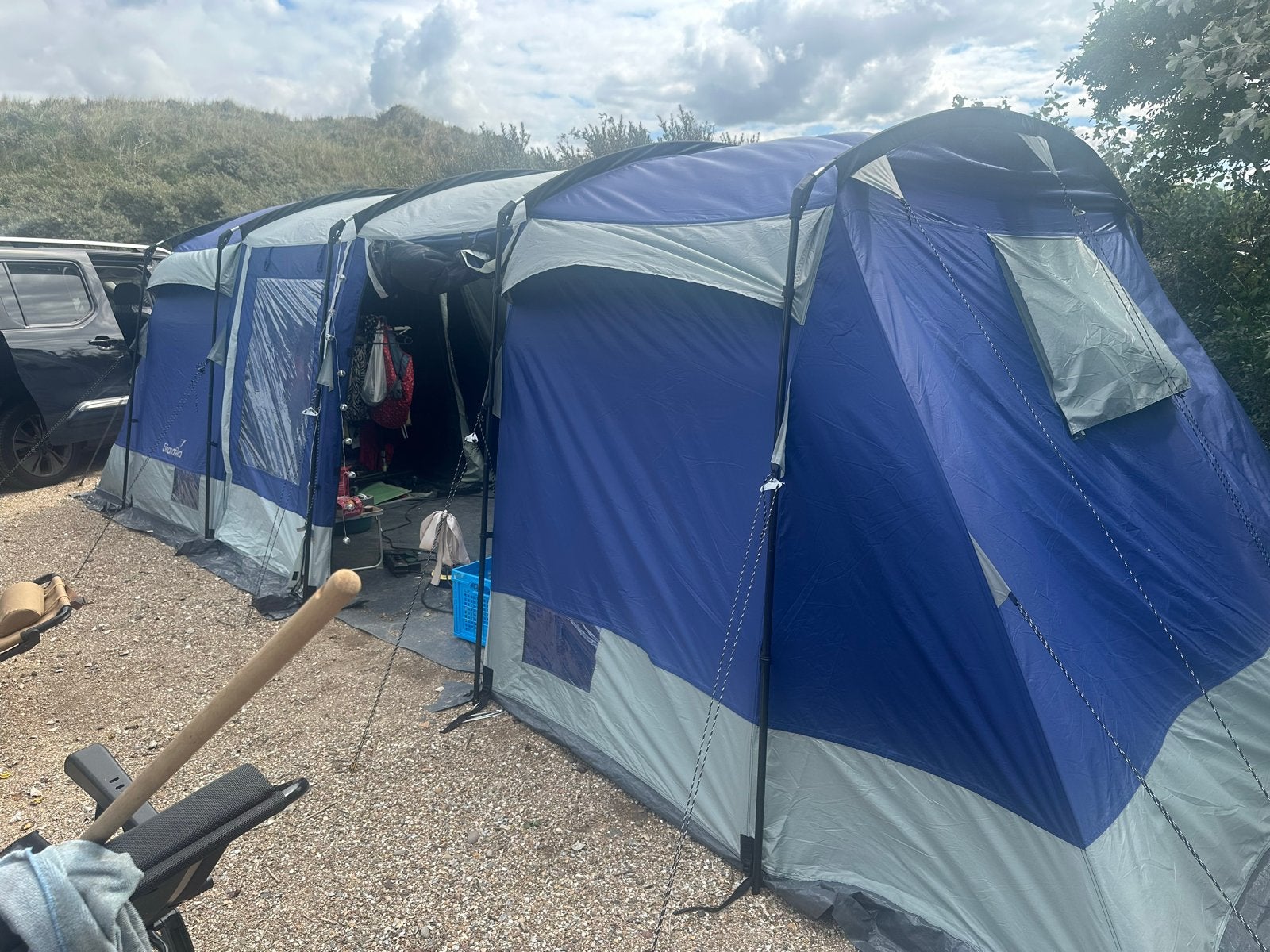 Skandika Montana 8-persoons tunneltent - Zo goed als nieuw, Caravans en Kamperen, Ophalen, Zo goed als nieuw, Meer dan 6