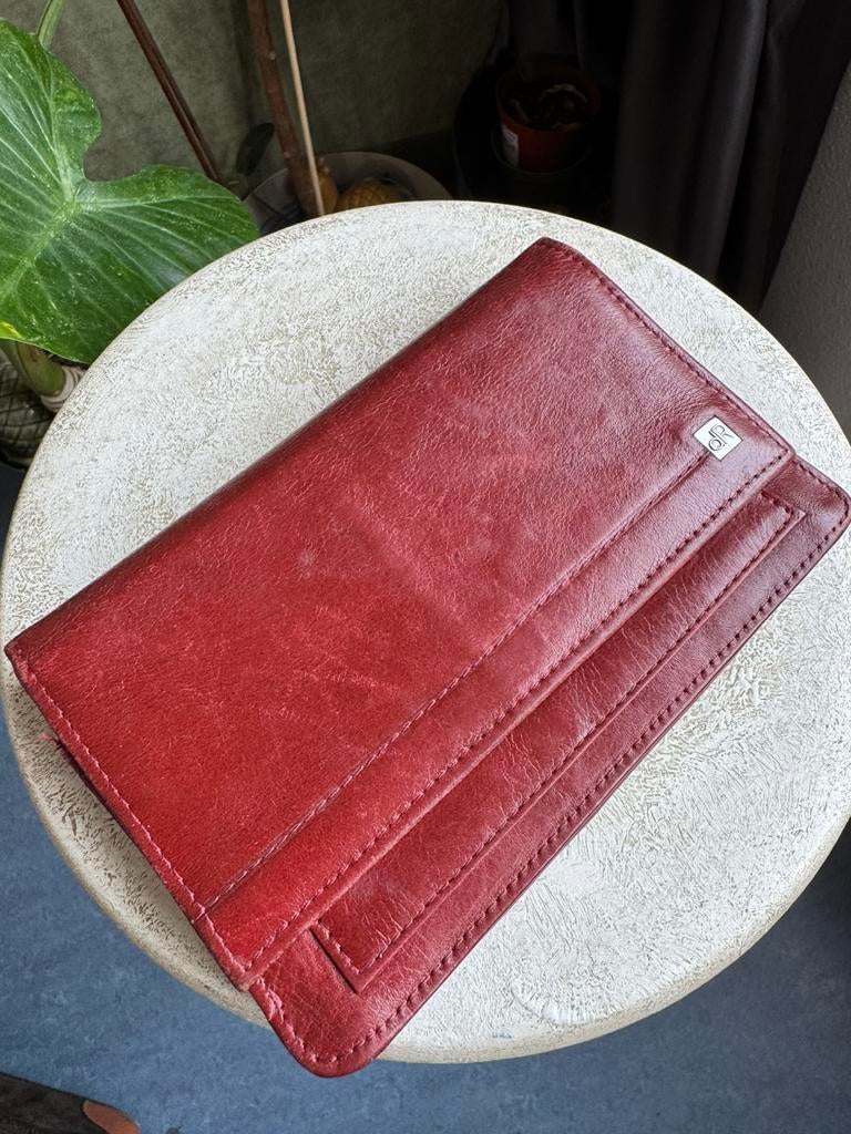 DR AMSTERDAM . DAMES PORTEMONNEE, Sieraden, Tassen en Uiterlijk, Portemonnees, Verzenden, Gebruikt, Rood, Leer