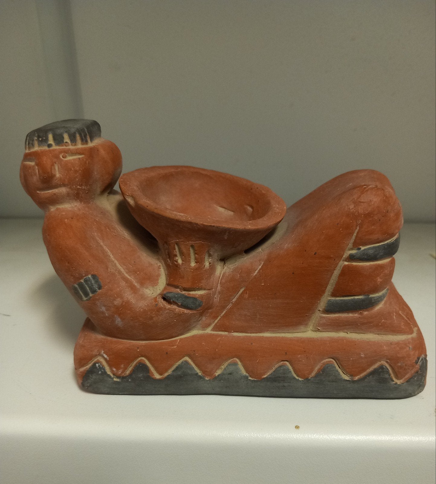 Chacmool beeldje - Mexicaanse kunst, Handgemaakt, Steen/keramiek, Ophalen of Verzenden, Beeld