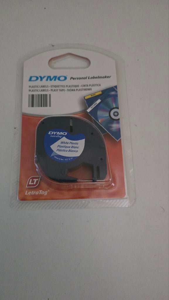 DYMO LetraTag Plastic Labelmaker Tape Wit 12mm x 4m, Computers en Software, Labelprinters, Ophalen, Nieuw, Tape-label, DYMO