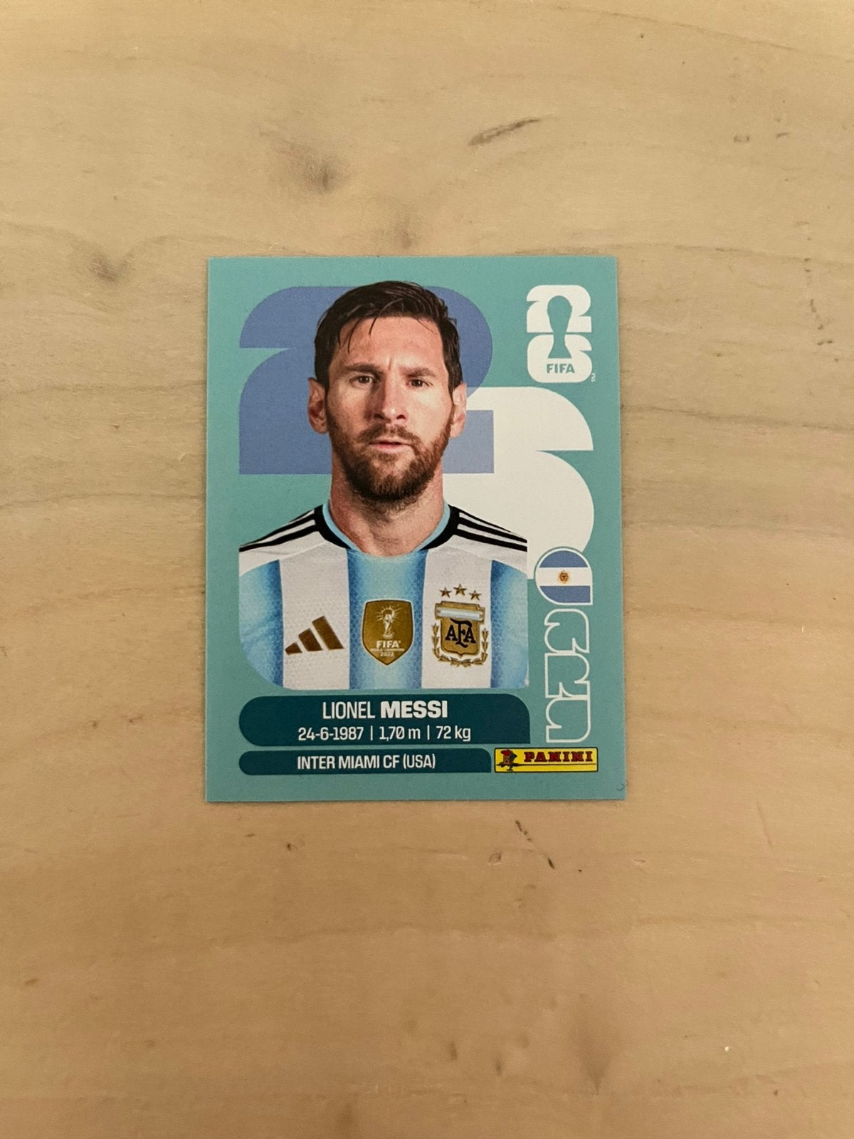 WK 2026 Panini sticker, Lionel Messi, Ophalen of Verzenden, Zo goed als nieuw, Sticker