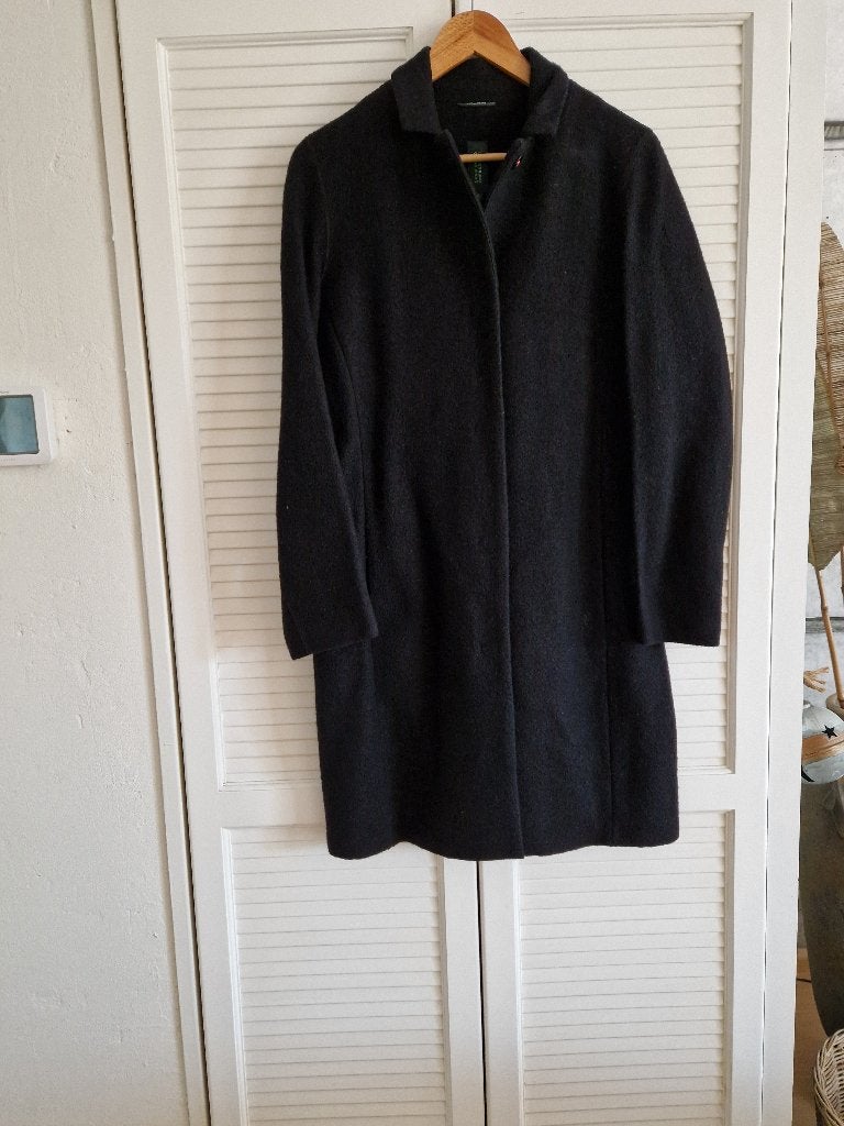 LangerChen Jas maat S, Kleding | Dames, Jassen | Winter, Ophalen, Zwart, Maat 36 (S), Gedragen