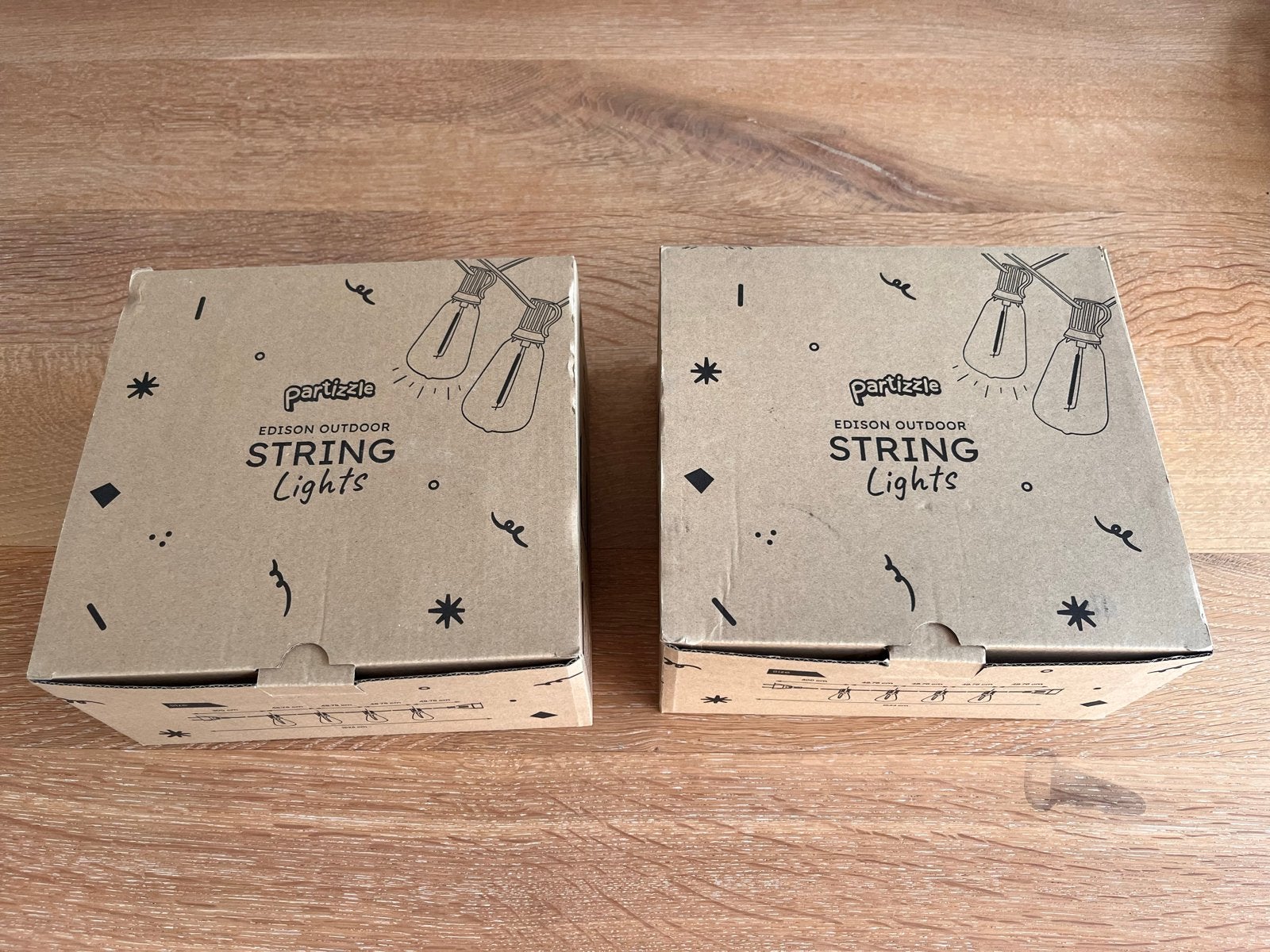 Partizzle Outdoor Edison String Lights - 2x 15m - Warm Wit, Overige merken, Kunststof, Zwart, Nieuw