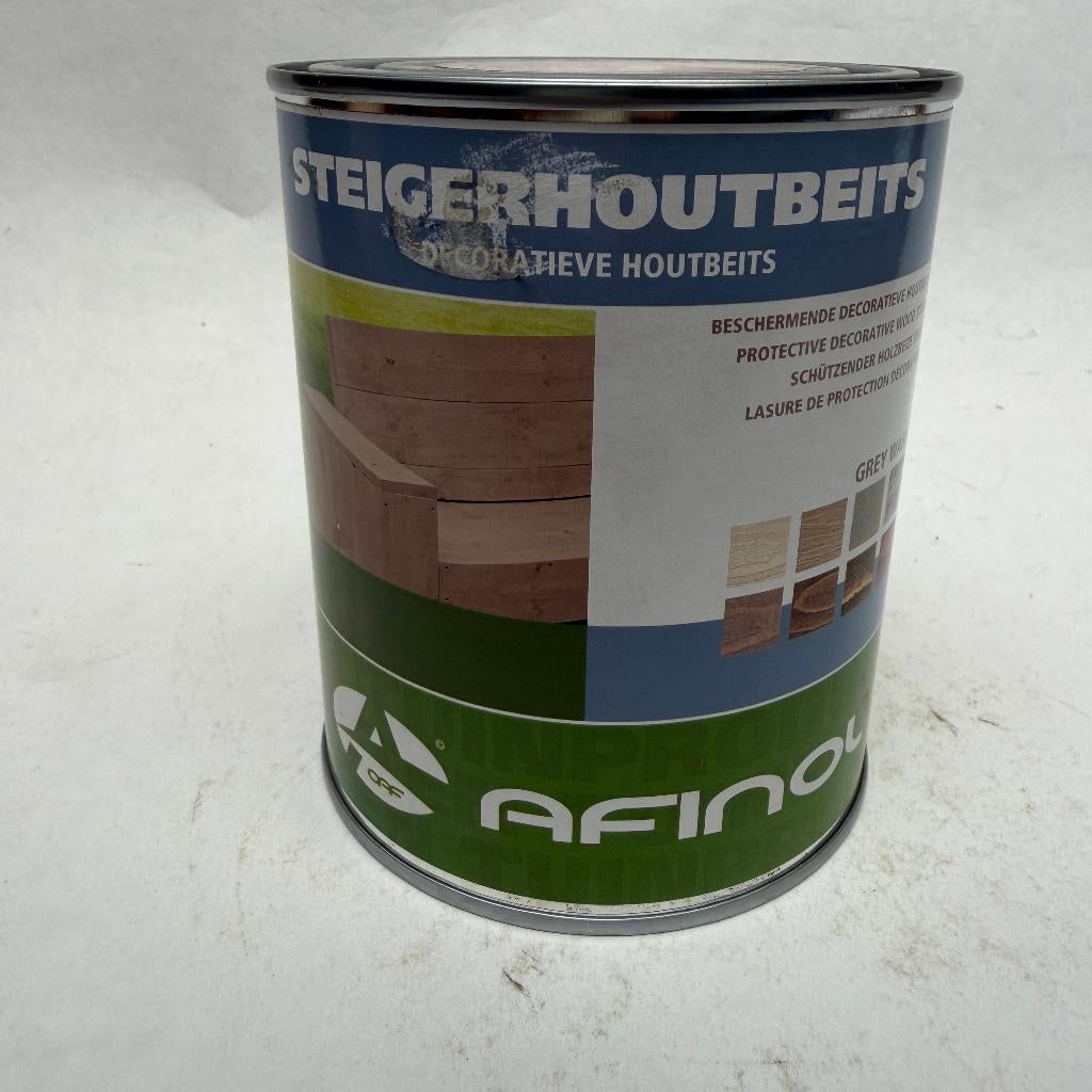 Afinol Steigerhoutbeits Hout Beits Lak Grey Wash 750ml, Nieuw, Beits, Afinol, Grijs