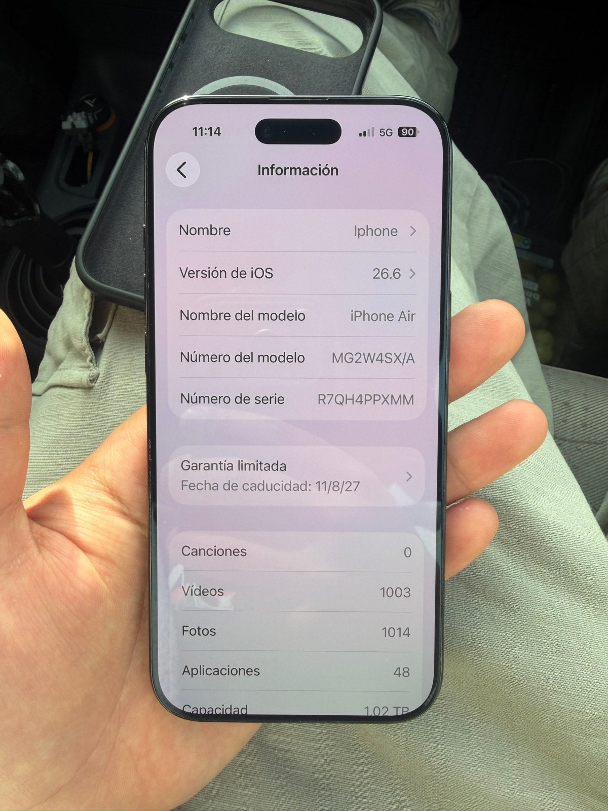 iPhone Air 1 TB Zwart - Perfecte Staat, Garantie tot 2027, Telecommunicatie, IPhone 17 Air, Zwart, 1 TB, Ophalen of Verzenden