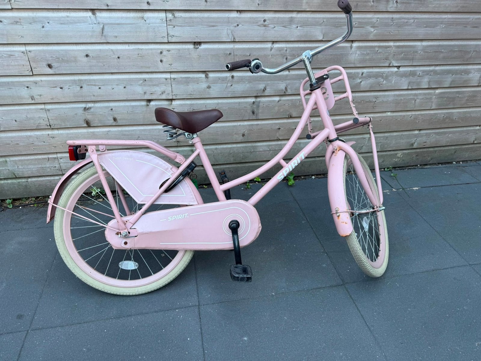 Roze Spirit meisjesfiets met voordrager en slot, Ophalen, Terugtraprem, Gebruikt, Versnellingen