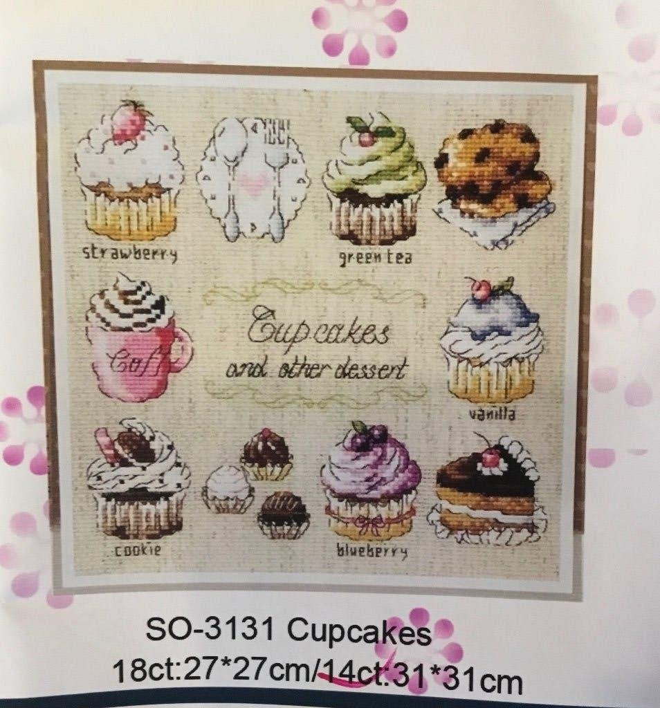 Borduurpakket Cupcakes 31 x 31cm, Ophalen of Verzenden, Nieuw, Borduurpakket