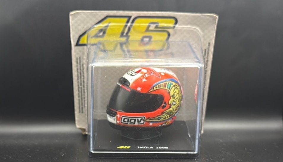 Valentino Rossi AGV helm 46 Imola 1998 schaal 1:5, Ophalen of Verzenden, Nieuw, 1:5 t/m 1:8, Motor