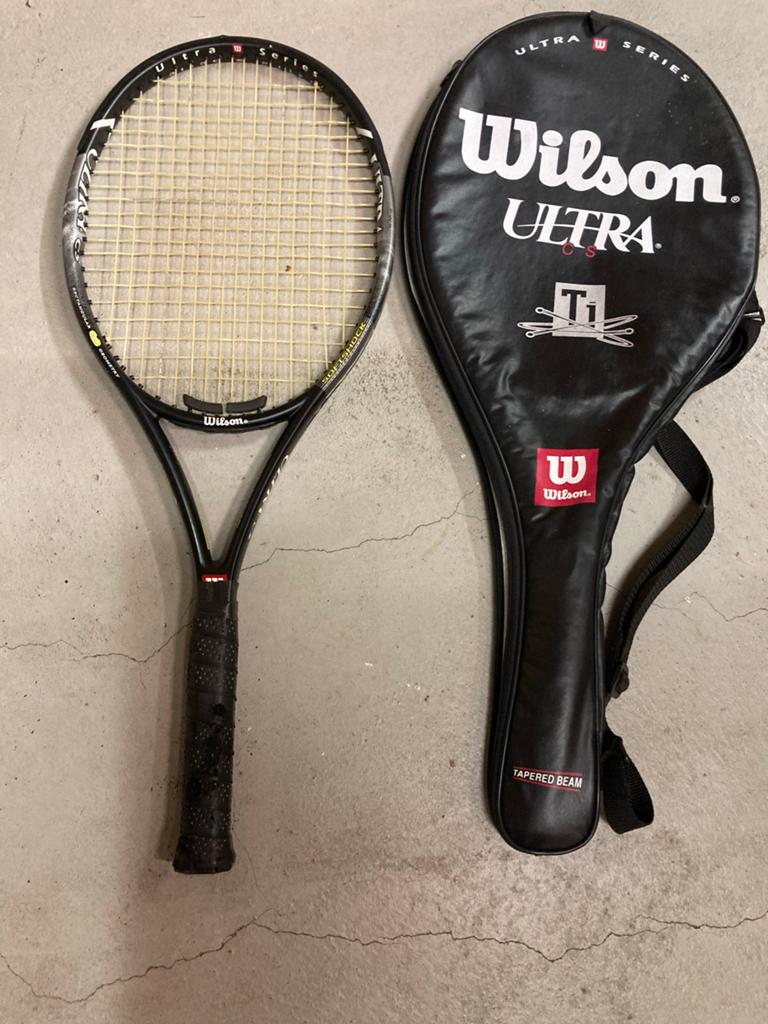 Wilson Ultra Ti Tennisracket met hoes - Gebruikt, Sport en Fitness, Tennis, Ophalen, Gebruikt, Racket, Wilson