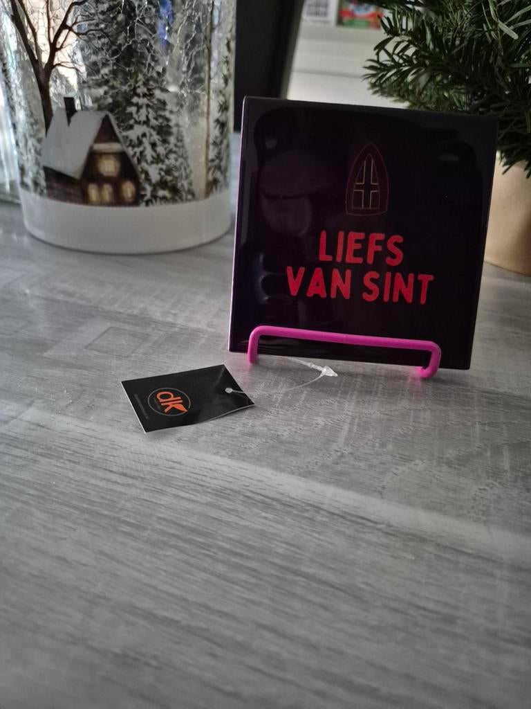 Nieuw liefs van sint tegel sinterklaas incl nieuwe houder, Diversen, Sinterklaas, Ophalen of Verzenden, Nieuw