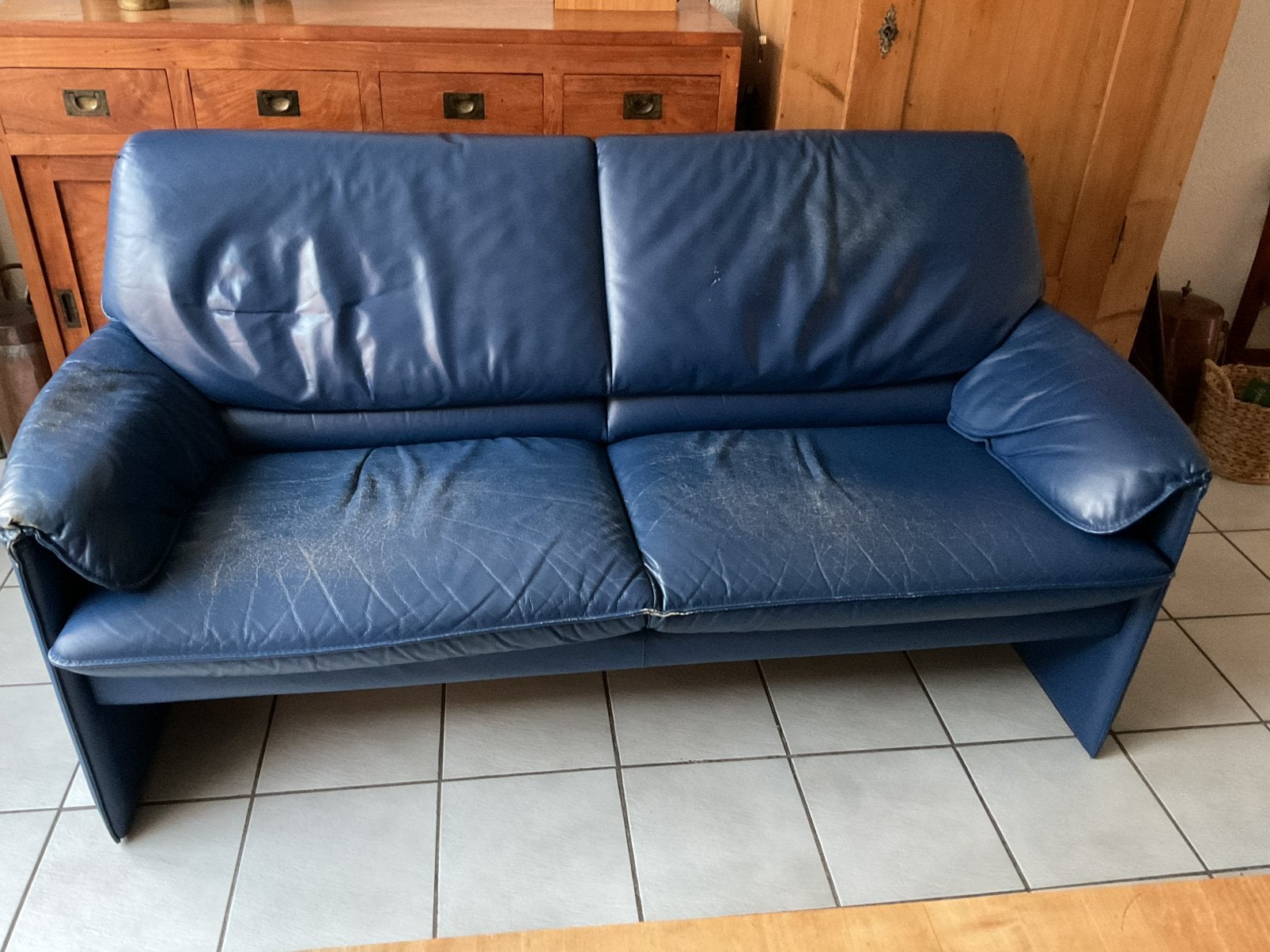 Leolux bank bora beta, Ophalen, Gebruikt, 150 cm of meer, Leer