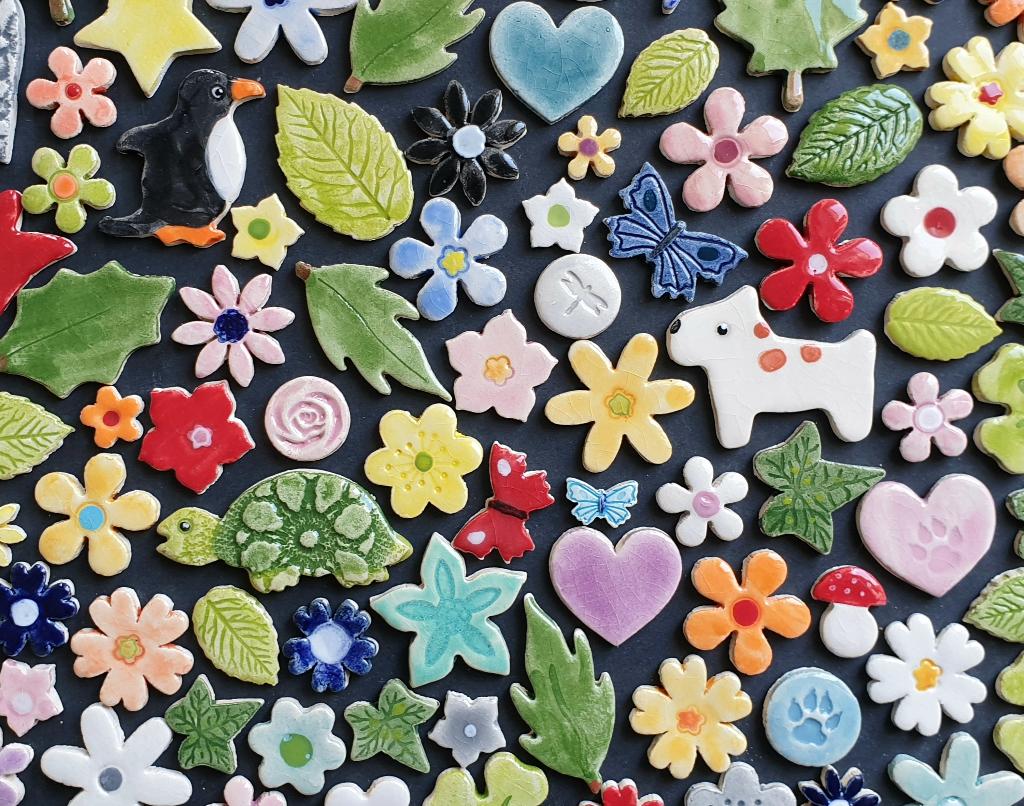 Mozaïek steentjes tegeltjes handgemaakte keramiek figuurtjes, Verzenden, Nieuw, Meerkleurig, Knutselmateriaal