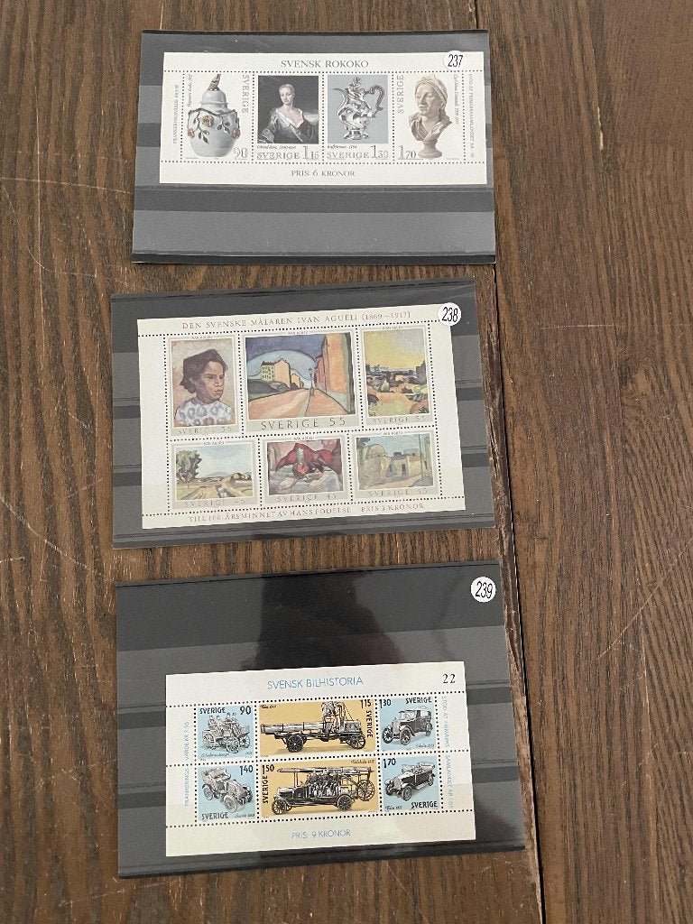 postzegels zweden postzegels kaart 237+238+239, Verzenden, Zweden, Postfris