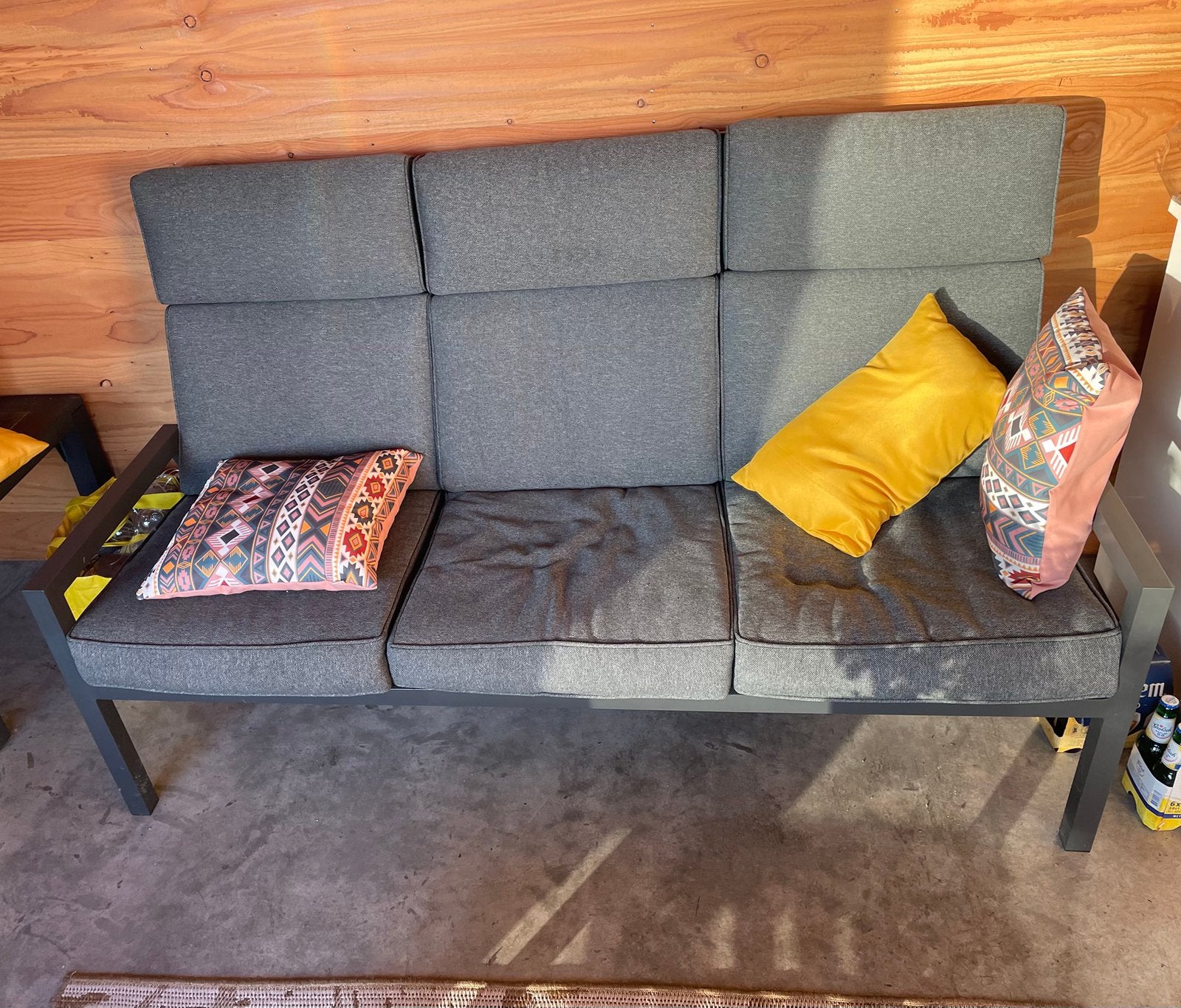 Loungeset incl. kussens, Tuin en Terras, Ophalen, 5 zitplaatsen, Gebruikt, Aluminium