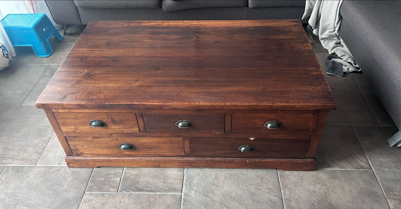 Salontafel met lades - opknapper, Ophalen, Gebruikt, 100 tot 150 cm, 50 tot 100 cm