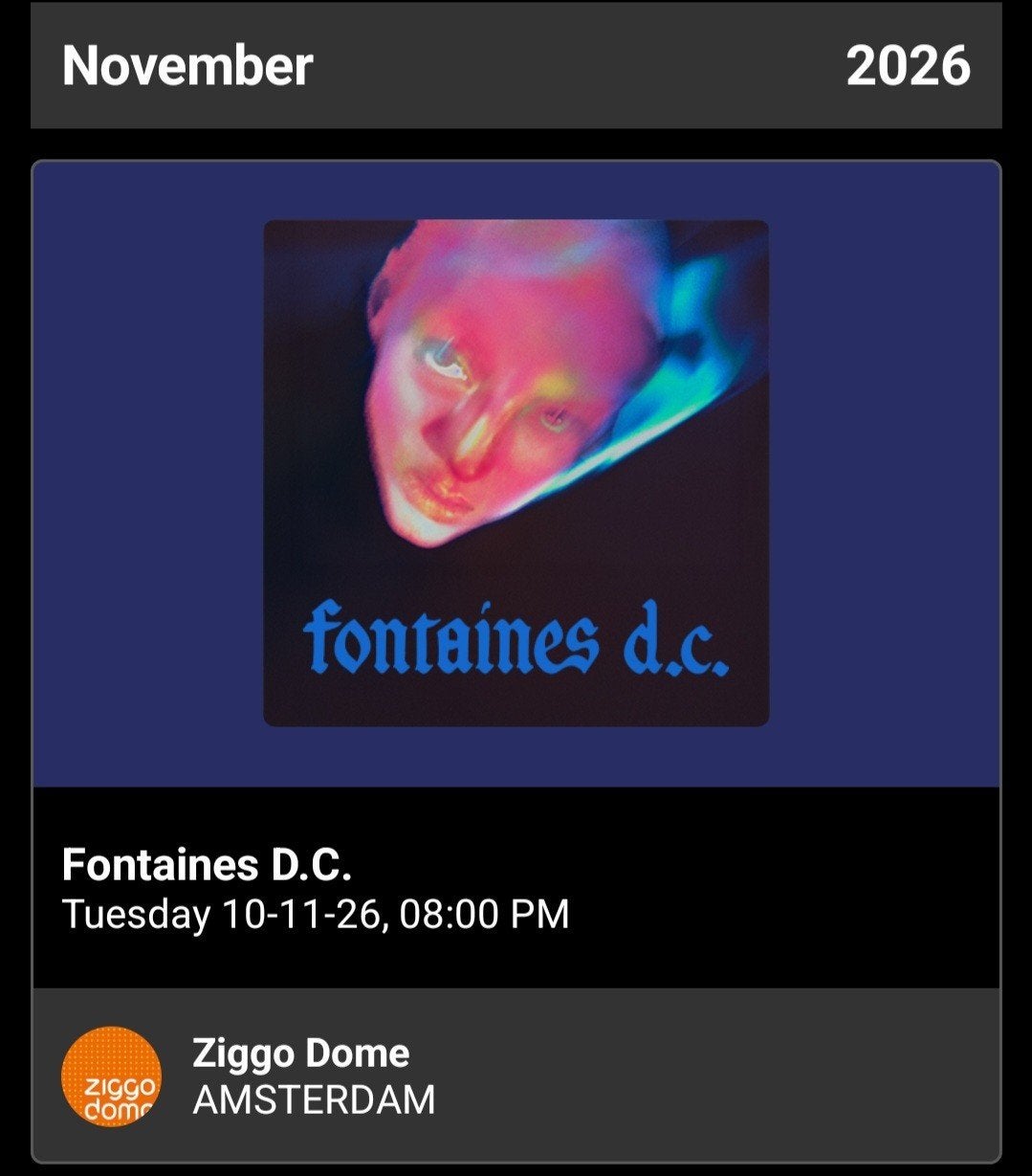 FONTAINES DC - AMSTERDAM STANDING TICKET, Eén persoon, November