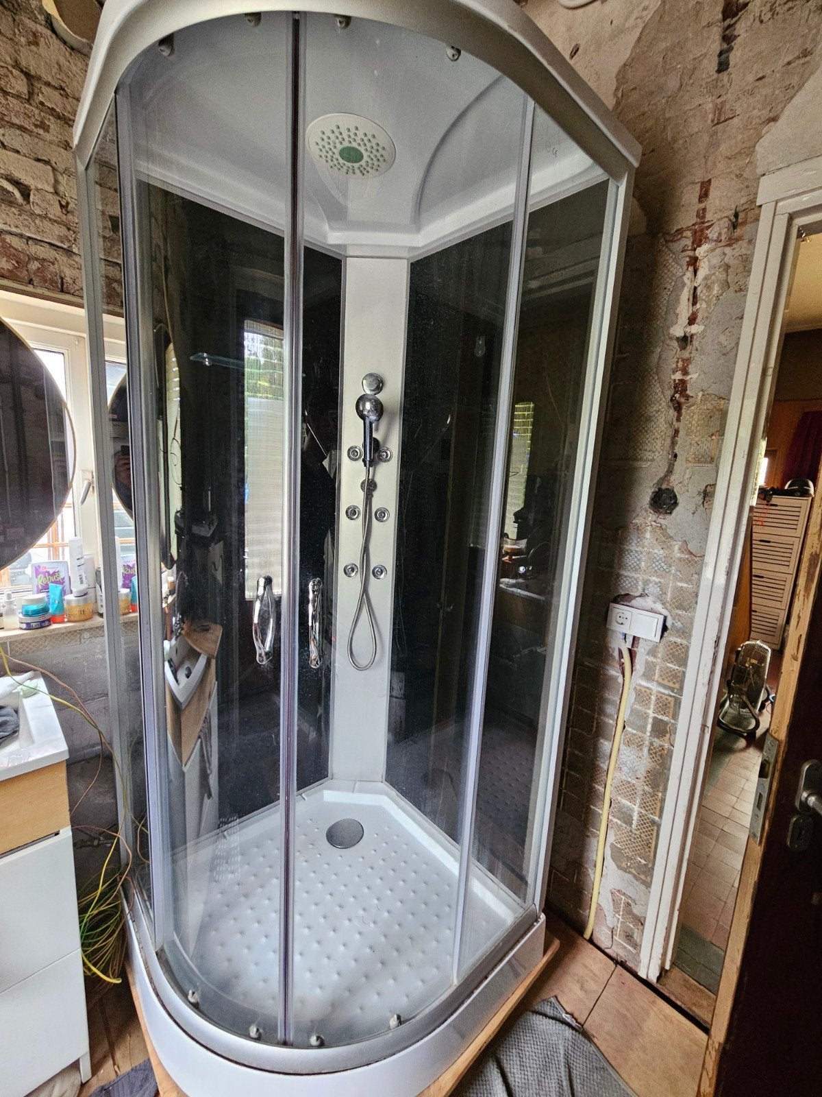 Tweedehands tijdelijke nooddouche / demontabele douche, Doe-het-zelf en Verbouw, Ophalen, Gebruikt, Glas, Douche