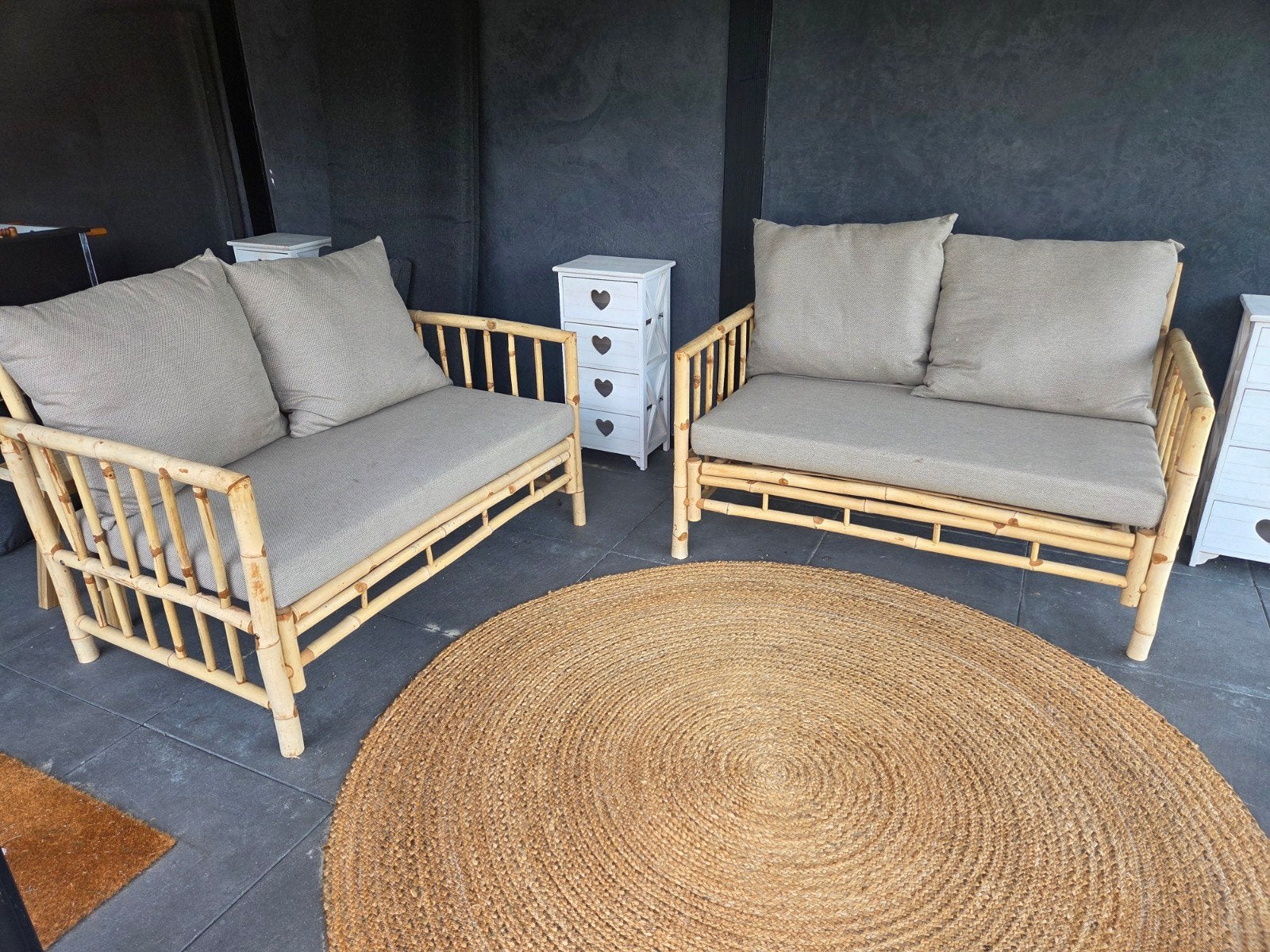 Tuinset bamboe + kleed, Ophalen, Gebruikt, Overige materialen