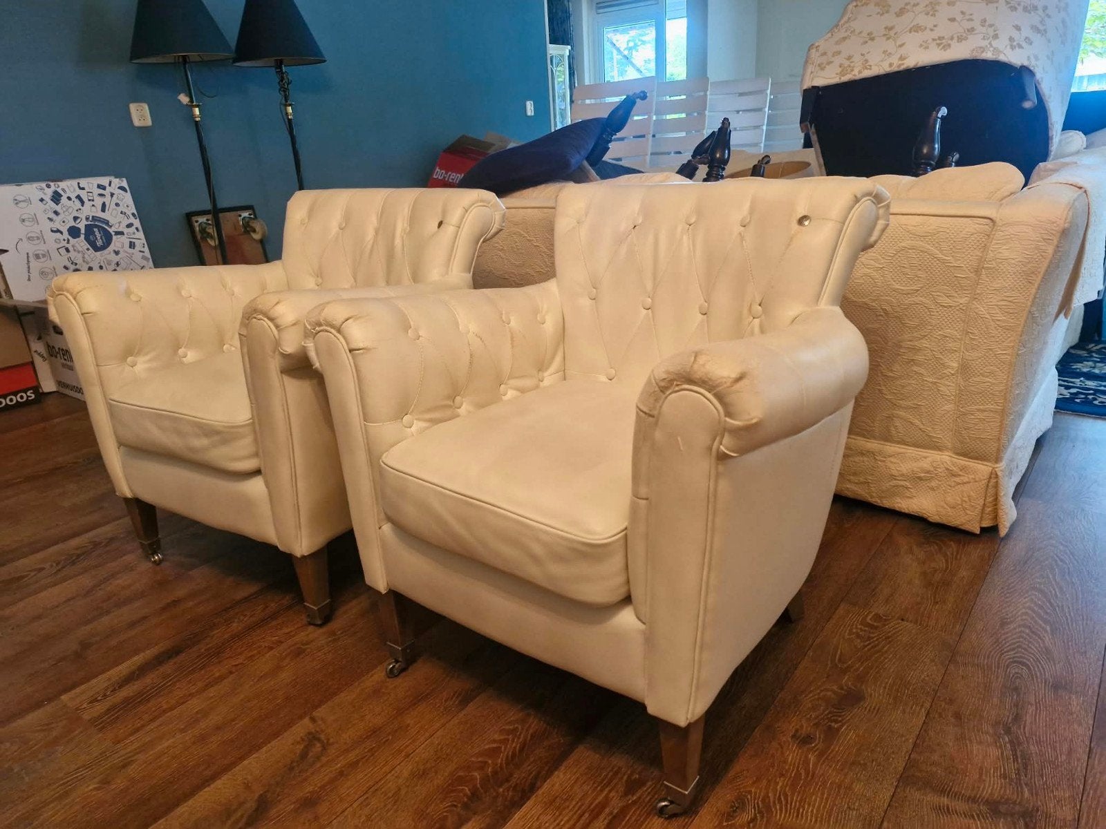 Rivièra Maison Fauteuillen, Kringloop Laares, Leer, Ophalen of Verzenden, Minkmaatstraat 126