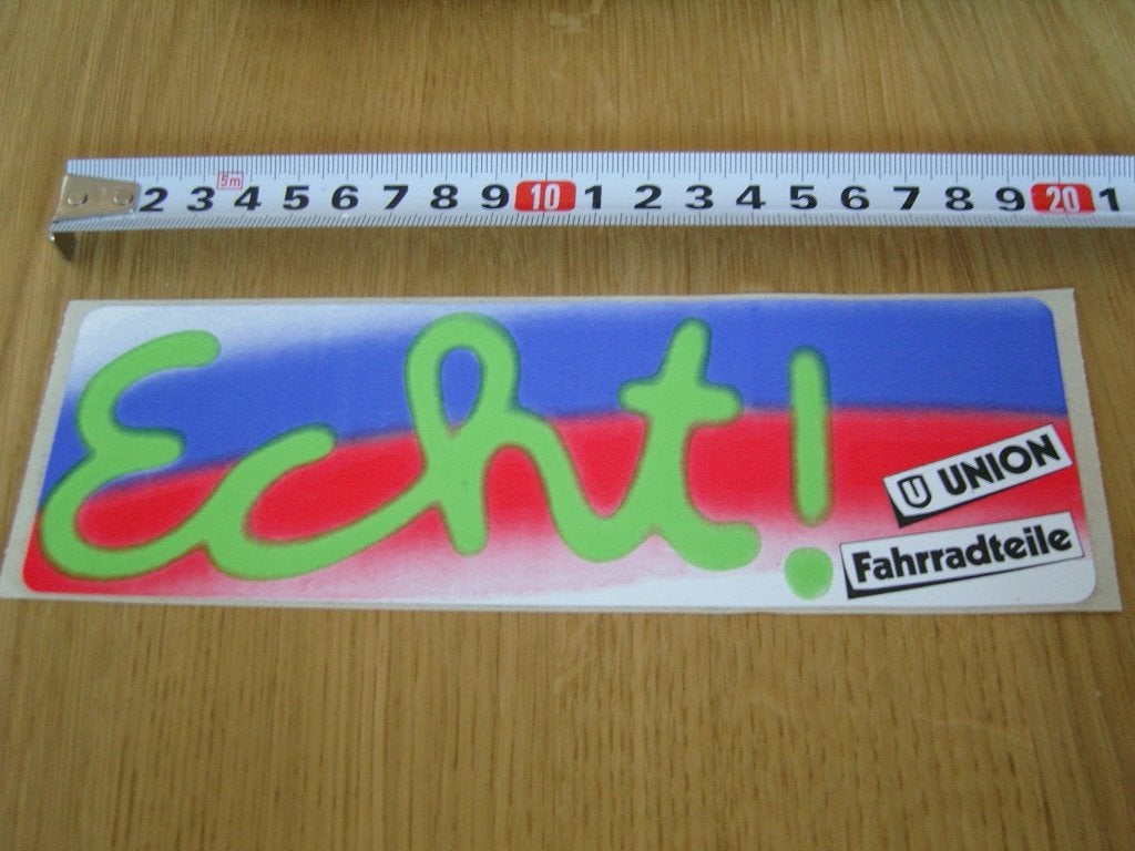 sticker ECHT! union fahrradteile - fiets onderdelen, Ophalen of Verzenden, Zo goed als nieuw